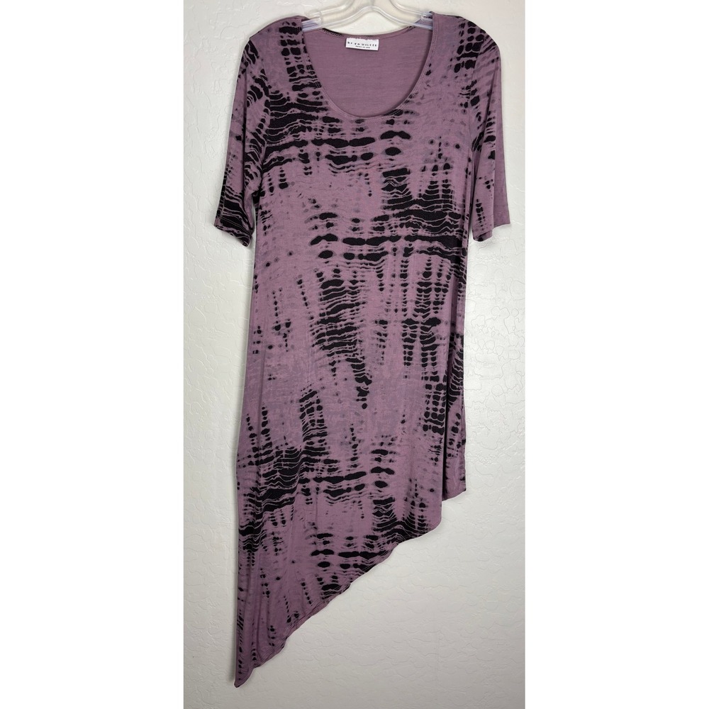 Bryn Walker Womens Small Purple Tie Dye Asymmetrical Hem Tunic‎ Top USA 2399